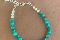 Turquoise Nugget Bracelet, Turquoise and Sterling Silver Bracelet, Adjustable Bracelet
