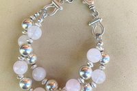 Amethyst Bracelet, 10mm Sterling Silver Bracelet, Gemstone Bracelet, Adjustable Bracelet