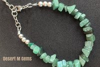 Gemstone Chip Bracelets, Sterling Silver Bracelets, Gemstone Chip and Nugget  Bracelets, Adjustable Bracelets
