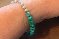Turquoise Nugget Bracelet, Turquoise and Sterling Silver Bracelet, Adjustable Bracelet