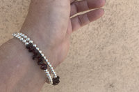 Garnet Bracelet, Sterling Silver Bracelet, Gemstone Bracelet, Multi-strand Bracelet
