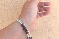 Garnet Bracelet, Sterling Silver Bracelet, Gemstone Bracelet, Multi-strand Bracelet