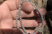 Garnet Bracelet, Sterling Silver Bracelet, Gemstone Bracelet, Multi-strand Bracelet