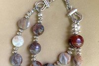 Agate Bracelet, Laguna Lace Agate Bracelet, Gemstone Bracelet, Sterling Silver Bracelet