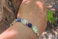 Sodalite Bracelet,Sterling Silver Bracelet, Fine Silver Bracelet, Gemstone Bracelet, Adjustable Bracelet