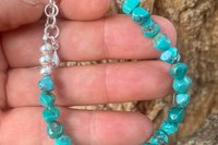 Turquoise Nugget Bracelet, Turquoise and Sterling Silver Bracelet, Adjustable Bracelet