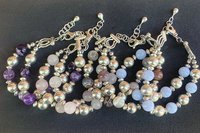Amethyst Bracelet, 10mm Sterling Silver Bracelet, Gemstone Bracelet, Adjustable Bracelet