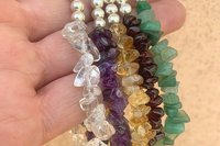 Gemstone Chip Bracelets, Sterling Silver Bracelets, Gemstone Chip and Nugget  Bracelets, Adjustable Bracelets