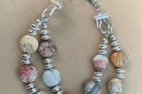 Agate Bracelet, Laguna Lace Agate Bracelet, Gemstone Bracelet, Sterling Silver Bracelet