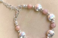 Moonstone Bracelet, Hill Tribe Fine Silver Bracelet, Pink Flake Moonstone Bracelet, Gemstone Bracelet