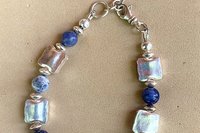 Sodalite Bracelet,Sterling Silver Bracelet, Fine Silver Bracelet, Gemstone Bracelet, Adjustable Bracelet