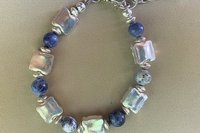 Sodalite Bracelet,Sterling Silver Bracelet, Fine Silver Bracelet, Gemstone Bracelet, Adjustable Bracelet