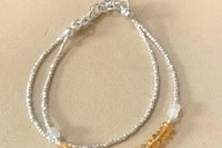 Garnet Bracelet, Gemstone Bracelet, Multistrand Bracelet, Hill Tribe Fine Silver Bracelet, Rainbow Moonstone Bracelet, Valentine Gift