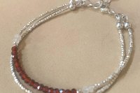 Apatite Bracelet, Sterling and Hill Tribe Fine Silver Bracelet, Gift for her, Multi-strand Bracelet, Adjustable Bracelet, Gemstone Bracelet