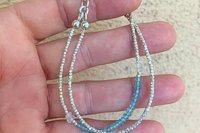 Apatite Bracelet, Sterling and Hill Tribe Fine Silver Bracelet, Gift for her, Multi-strand Bracelet, Adjustable Bracelet, Gemstone Bracelet