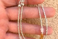 Citrine Bracelet, Hill Tribe Fine Silver Bracelet, Gemstone Bracelet, Citrine and Moonstone Bracelet, Multistrand Adjustable Bracelet