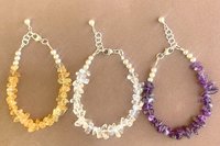 Gemstone Chip Bracelets, Sterling Silver Bracelets, Gemstone Chip and Nugget  Bracelets, Adjustable Bracelets