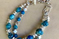Lapis Lazuli Bracelet, Sterling Silver Bracelet, Gemstone Bracelet, Multistrand, Adjustable Bracelet