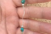 Turquoise Nugget Bracelet, Sterling Silver Bracelet, Adjustable Bracelet, Sterling Silver Link Bracelet