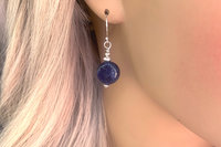 Lapis Lazuli Earrings, Sterling Silver Earrings, Gemstone Earrings, Minimalist Earrings