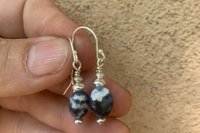 Sodalite Earrings, Gemstone and Sterling Silver Earrings, Minimalist Earrings, Small Drop Earrings