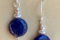 Lapis Lazuli Earrings, Sterling Silver Earrings, Gemstone Earrings, Minimalist Earrings