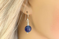 Lapis Lazuli Earrings, Sterling Silver Earrings, Gemstone Earrings, Minimalist Earrings