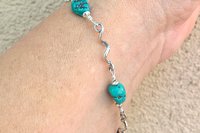 Turquoise Nugget Bracelet, Turquoise and Sterling Silver Bracelet, Minimalist Bracelet, Southwestern Bracelet