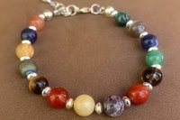 Mixed Gemstone and Sterling Silver Bracelet, Multi-Gemstone Bracelet, Sterling Silver Bracelet, Mixed Stone Bracelet