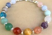 Mixed Gemstone Bracelet, Sterling Silver Bracelet, Multicolored Gemstone Bracelet, Minimalist Bracelet