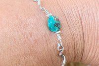 Turquoise Nugget Bracelet, Turquoise and Sterling Silver Bracelet, Minimalist Bracelet, Southwestern Bracelet