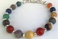 Mixed Gemstone and Sterling Silver Bracelet, Multi-Gemstone Bracelet, Sterling Silver Bracelet, Mixed Stone Bracelet
