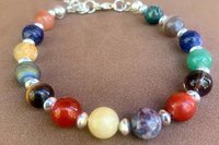 Mixed Gemstone and Sterling Silver Bracelet, Multi-Gemstone Bracelet, Sterling Silver Bracelet, Mixed Stone Bracelet