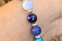 Mixed Gemstone Bracelet, Sterling Silver Bracelet, Blue Gemstone Bracelet