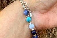 Mixed Gemstone Bracelet, Sterling Silver Bracelet, Blue Gemstone Bracelet