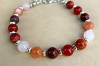 Mixed Gemstone Bracelet, Sterling Silver  Bracelet, Multi Gemstone Beaded Bracelet
