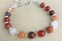 Mixed Gemstone Bracelet, Sterling Silver  Bracelet, Multi Gemstone Beaded Bracelet