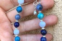 Mixed Gemstone Bracelet, Sterling Silver Bracelet, Blue Gemstone Bracelet
