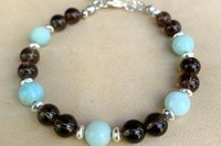 Mixed Gemstone Bracelet, Sterling Silver Bracelet, Blue Gemstone Bracelet