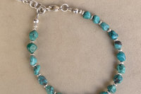 Turquoise Nugget Bracelet, Sterling Silver and Small Turquoise Nugget, Adjustable Bracelet