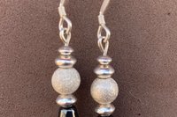 Hemalyke Teardrop Earrings, Sterling Silver Earrings, Stardust Silver Earrings