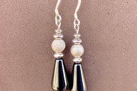 Hemalyke Teardrop Earrings, Sterling Silver Earrings, Stardust Silver Earrings