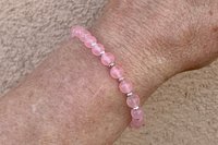 Rose Quartz Gemstone Bracelet, Sterling Silver Bracelet, Adjustable Bracelet
