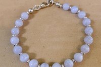 Rose Quartz Gemstone Bracelet, Sterling Silver Bracelet, Adjustable Bracelet