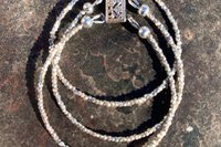 Multistrand Silver Bracelet, Hill Tribe Fine Silver, Beaded Bracelet, Gift for Her, Dainty Bracelet