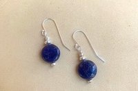 Lapis Lazuli Earrings, Sterling Silver Earrings, Gemstone Earrings, Minimalist Earrings