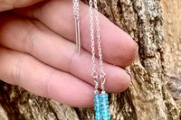 Apatite Earrings, Gemstone Earrings, Threader Earrings, Long Dangle Earrings, Gift for Her
