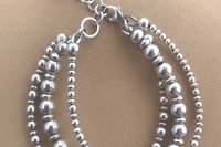 Sterling Silver Bracelet, Multistrand, Adjustable Bracelet, Southwestern Bracelet, Beaded Bracelet