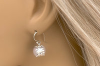 Rose Quartz Earrings, Sterling Silver Earrings, Gemstone Earrings, Sterling Silver Bezel Earrings.