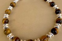 Men’s Tiger Eye Bracelet, Sterling Silver Bracelet, Gemstone Bracelet, Gift for Him